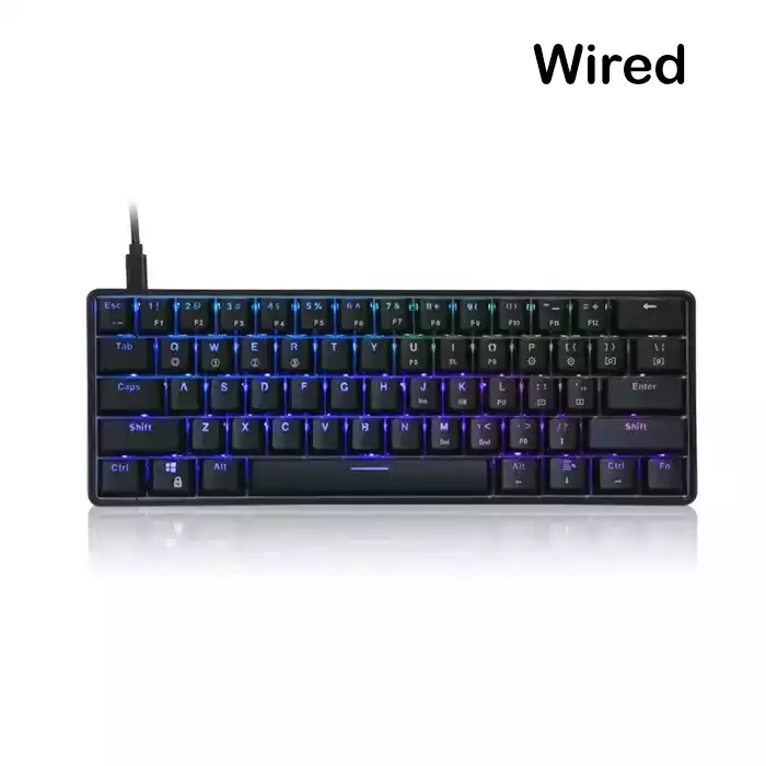 Skyloong Gk61 Wired Abs Black Mechanical Gaming Keyboard - Switches Yellow (English)-0