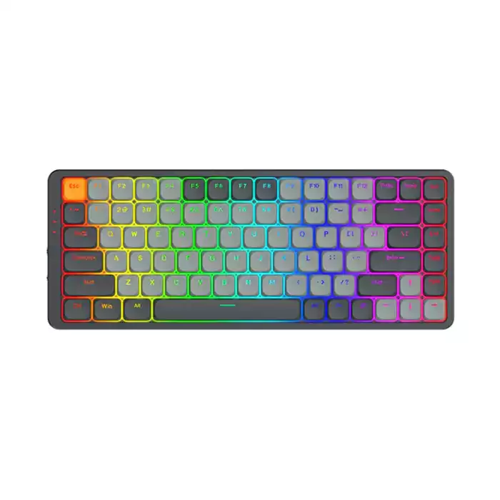 Redragon Azure 75% Low-Profile RGB Wireless Mechanical Keyboard - Grey (Dust-Proof Red Switch) (English)-0