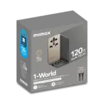 Momax 1-World 120W GaN Universal Travel Charger - Natural Titanium Chroma-113428