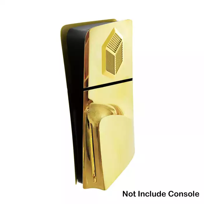 Replacement Faceplate For Ps5 Console Slim Disk Version - Electroplated Gold-0