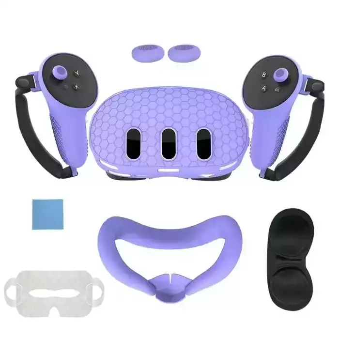 Silicone Kit For Meta Quest 3 with PP bag - Purple-0