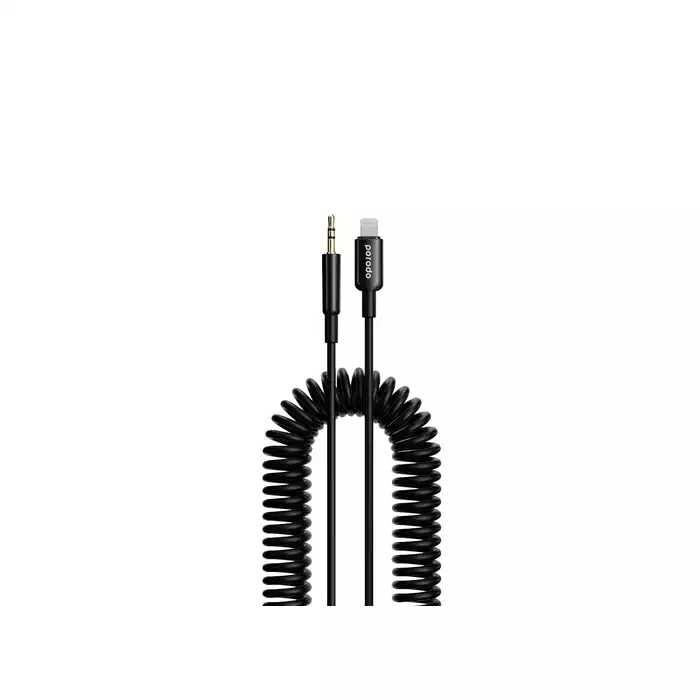 Porodo Lightning To Aux Coil Cable 1.2m - Black-0
