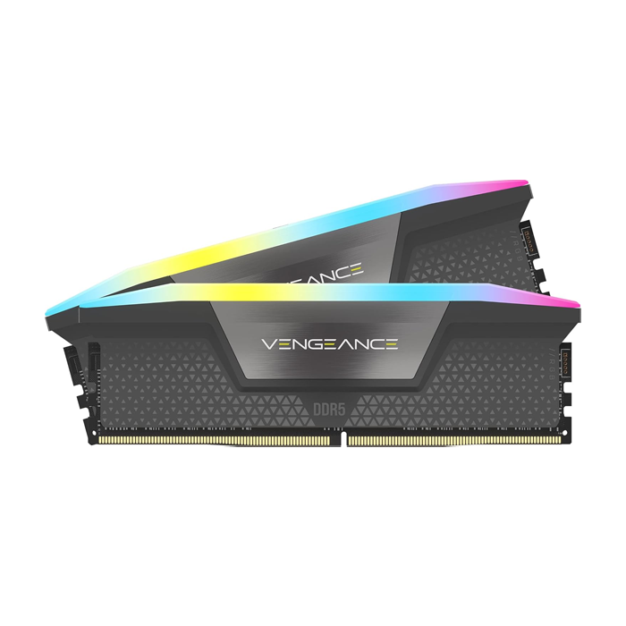 Corsair Vengeance Rgb Ddr5 Ram 32gb (2x16gb) 5600mhz Cl36 Amd Expo Icue Compatible Computer Memory - Grey-0