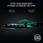 لوحة مفاتيح ألعاب رازر ديث ستوكر V2 سلكية منخفضة المظهر بمفاتيح بصرية خطية حمراء منخفضة المظهر - 116993