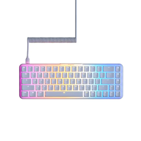 Fnatic Streak65 Lp Ultra Fast Low Profile Switches Doubleshot Pbt Key Caps 65% Compact Mechanical Keyboard - White-0