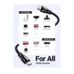 Ugreen Hdmi Cable 3m Male To Male With Cotton Braided - Black-119575