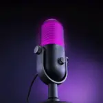 ميكروفون رايزر سيرين V3 كروما RGB من نوع USB مع خاصية النقر للإسكات، ميكروفون مكثف فائق القلبية - أسود-122246