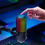 ميكروفون رايزر سيرين V3 كروما RGB من نوع USB مع خاصية النقر للإسكات، ميكروفون مكثف فائق القلبية - أسود-122248
