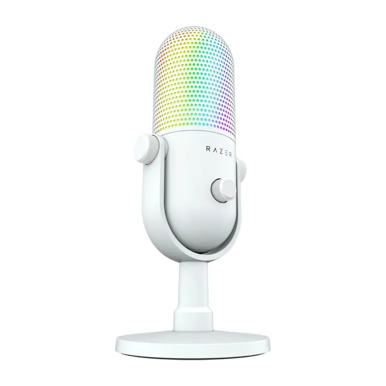 Razer Seiren V3 Chroma Rgb Usb Microphone With Tap-to-mute, Supercardioid Condenser Mic - White-0