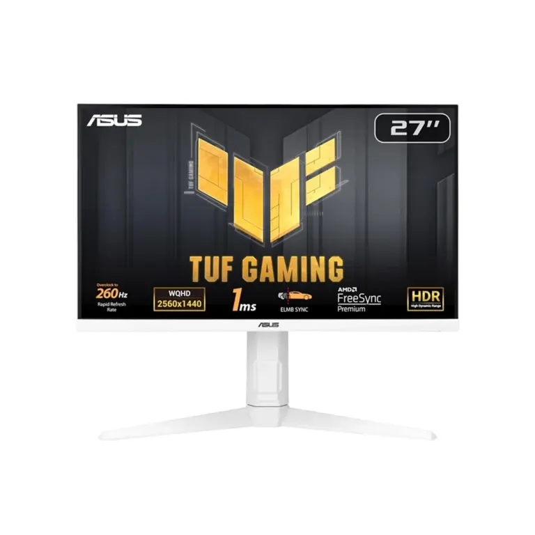 Asus Tuf Gaming Vg27aqml1a-w 27" Qhd Fast Ips, 260hz, 1ms, Elmb Sync, Freesync Premium Gaming Monitor - White-0