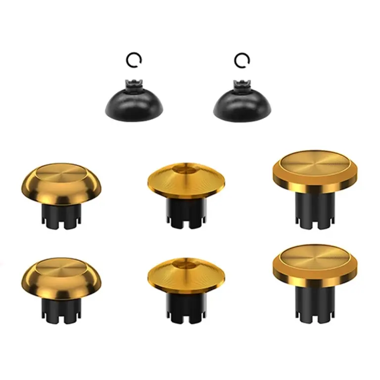 Metal Joystick Cap & Joystick Base 8pcs For PS5 Edge Controller - Gold-0