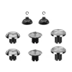 Metal Joystick Cap & Joystick Base 8pcs For PS5 Edge Controller - Silver-0