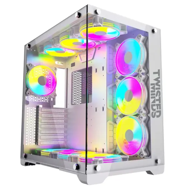 Twisted Minds Bullet-07 Mid Tower Gaming Case - White (Pre-install 7 Fan)-0