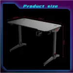 Gamvity Professional Gaming Desk With Rgb Led Lights Cheap (1200*600*750) - Black-126282