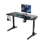 Gamvity Professional Gaming Desk With Rgb Led Lights Cheap (1200*600*750) - Black-0