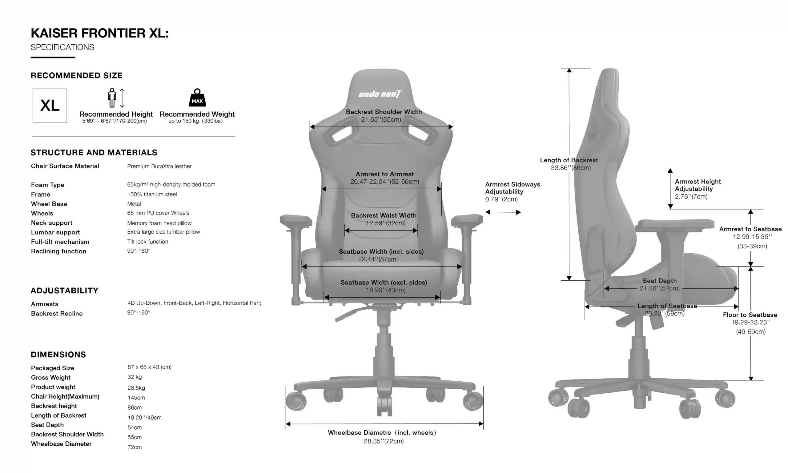 Andaseat Kaiser Frontier Series Xl Gaming Chairs - Maroon 1 aab762 scaled