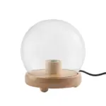 Momax Wooden Lamp Stand With Round Glass Cover Transparent-0