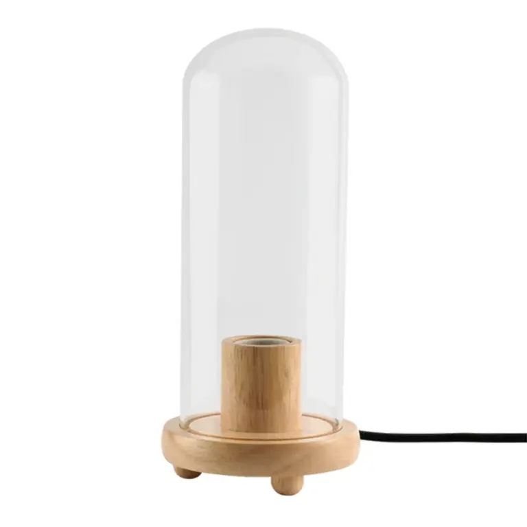 Momax Wooden Lamp Stand With Glass Cover Dome-0