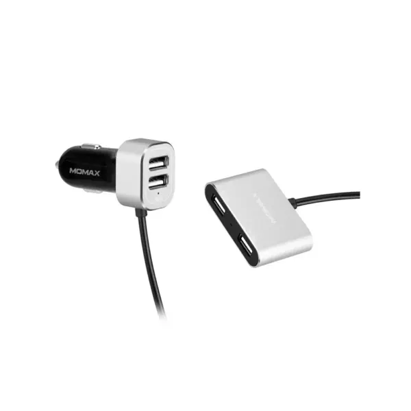 Car charger with extension Momax UC6 Dual USB Extension Hub Silver-0