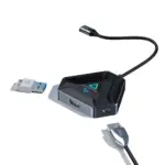 محول يو إس بي-سي 6 في 1 للألعاب من بورودو، مزود بشحن سريع بقوة 100 واط ومنافذ إتش دي إم آي ويو إس بي وإس دي ومايكرو إس دي - أسود-126445