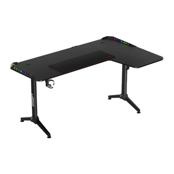 Twisted Minds Warrior L Shaped Right Gaming Desk Rgb - Black-0