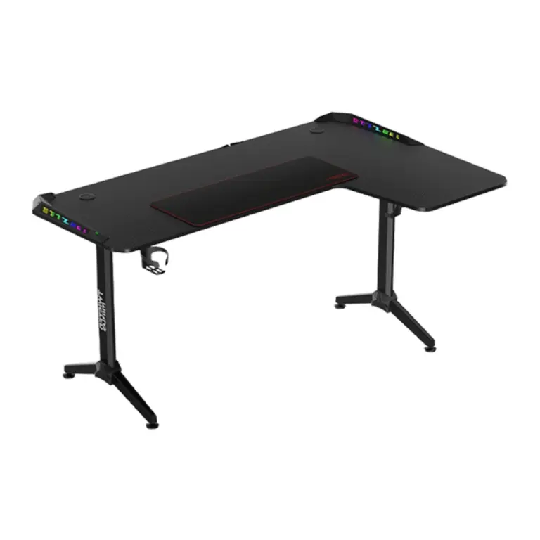 Twisted Minds Warrior L Shaped Right Gaming Desk Rgb - Black-0
