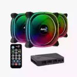 Aerocool Astro 12 Pro Rgb Triple Fan Kit With Controllers - Black-0