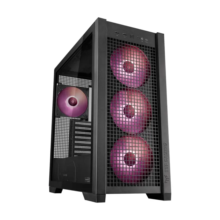 Asus Tuf Gaming Gt302 Argb Atx Mid Tower Case Left Side Tempered Glass 4x Argb Fans - Black-0