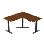 Gamvity L Shape Standing Ergonomic 3 Legs Stand Up Modern Furniture Table Electric Height Adjustable Desk(1000x1750mm) - Walnut-0