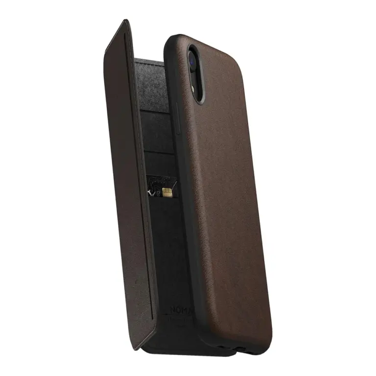 Nomad Classic Leather Tri-fold Side Cover - Iphone Xr-brown-0