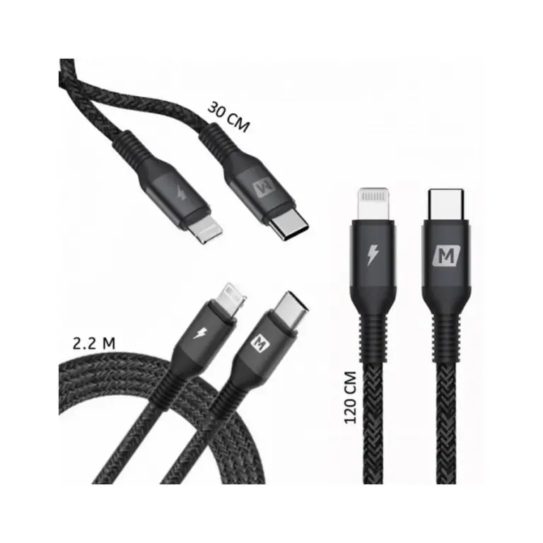 Momax Elitelink 3 Premium Lightning To Type-c Cables (30cm, 2.2m, 1.2m)-0