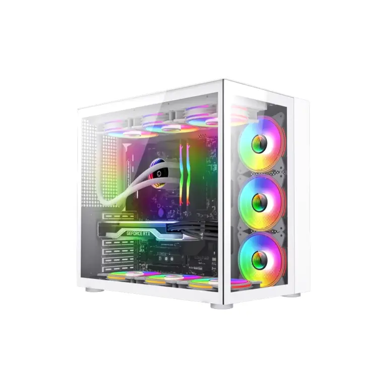 Hestart Atx Gaming Case, Usb3.0 - White-0