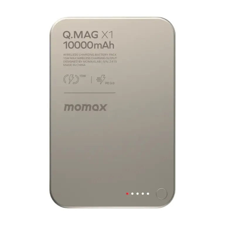 Momax Q.mag X1 Magnetic Wireless Power Bank 10000mah - Gen 2 - Titanium-0
