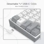 Redragon Fizz Rgb Wired Mechanical Gaming Keyboard - White/grey (Dust-proof Red) (English&arabic)-131092