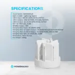 Powerology 8 In 1 Station 10000mah Pd 120w Qc Wireless Power Bank - White-131487