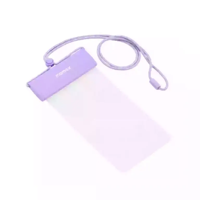 Momax Waterproof Pouch With Universal Neck Strap - Purple-0