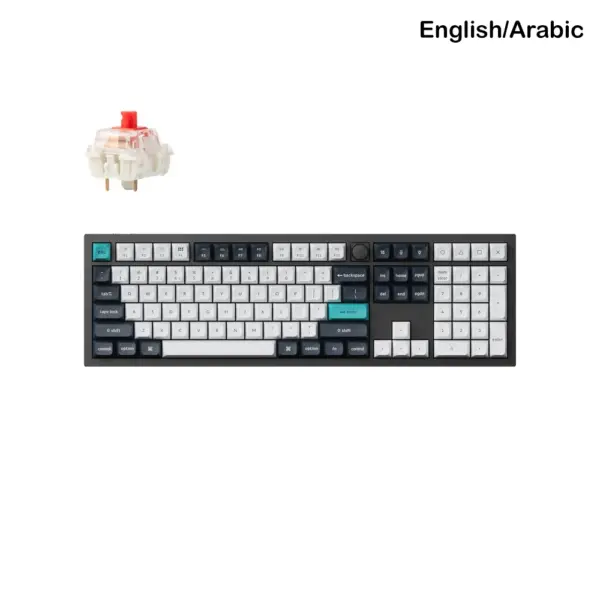 لوحة مفاتيح ألعاب ميكانيكية لاسلكية كيتكرون Q6 Max 100% مع إضاءة RGB خلفية قابلة للتبديل ومقبض مجمع بالكامل، تدعم QMK/VIA (مفتاح Gateron Jupiter Red) - لوحة مفاتيح إنجليزية/عربية-0