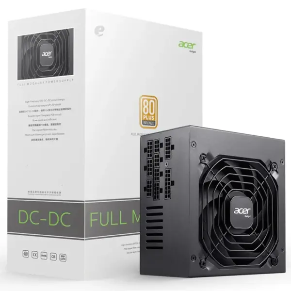 مزود طاقة ألعاب إيسر AC-650 بقدرة 650 واط، معتمد 80 Plus Bronze، وتركيب كامل ATX-0