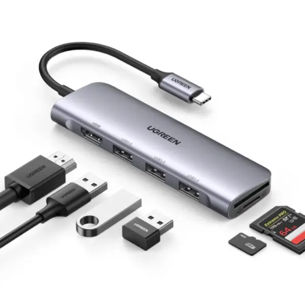 Ugreen Usb-c 6-in-1 Multifunctional Adapter - 4k 60hz-0