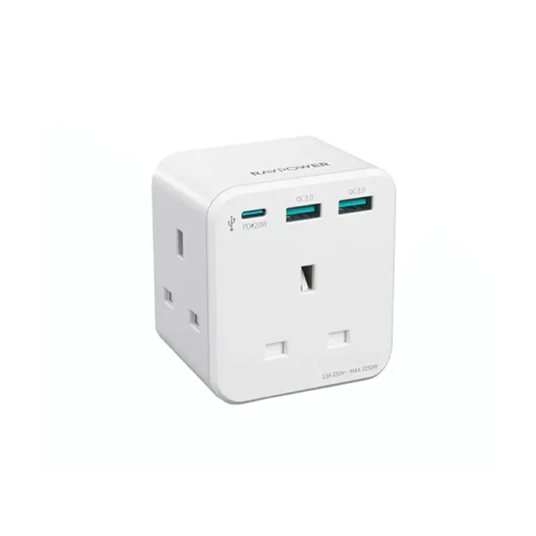 Ravpower 3-port Charger With 3ac Port 20w - White-0