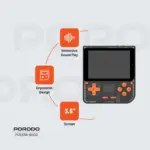 Porodo Gaming Retro Arcade Gaming Console - Black/orange-130562