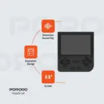 Porodo Gaming Retro Arcade Gaming Console - Black-130577