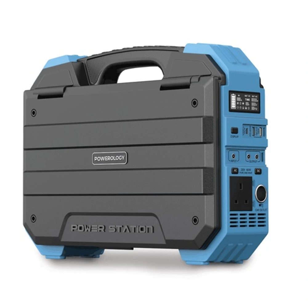 مولّد محمول من باورولوجي بقدرة 600W و 192000mAh مع لوحة شمسية مدمجة - أزرق-0 مولّد محمول من باورولوجي بقدرة 600W و 192000mAh مع لوحة شمسية مدمجة - أزرق-0