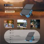 مولّد محمول من باورولوجي بقدرة 600W و 192000mAh مع لوحة شمسية مدمجة - أزرق-131337