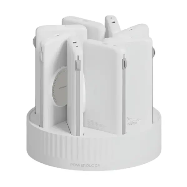 Powerology 8 In 1 Station 10000mah Pd 120w Qc Wireless Power Bank - White-0