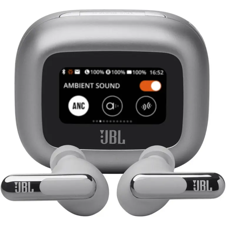 Jbl Live Beam 3 Noise Cancelling True Wireless Earbuds With Display - Silver-0