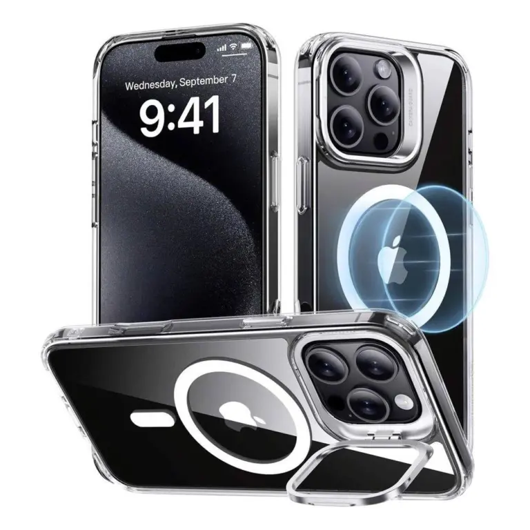 Esr Iphone 16 Pro Max Classic Hybrid Case With Stash Stand - Clear-0