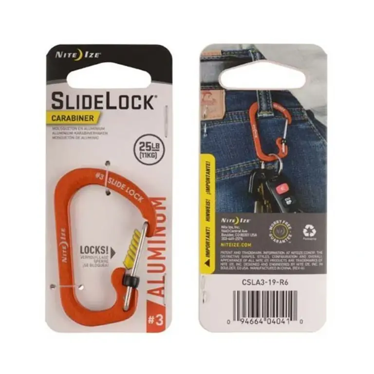Nitelze Slide Lock Carabiner Aluminium - Orange-0