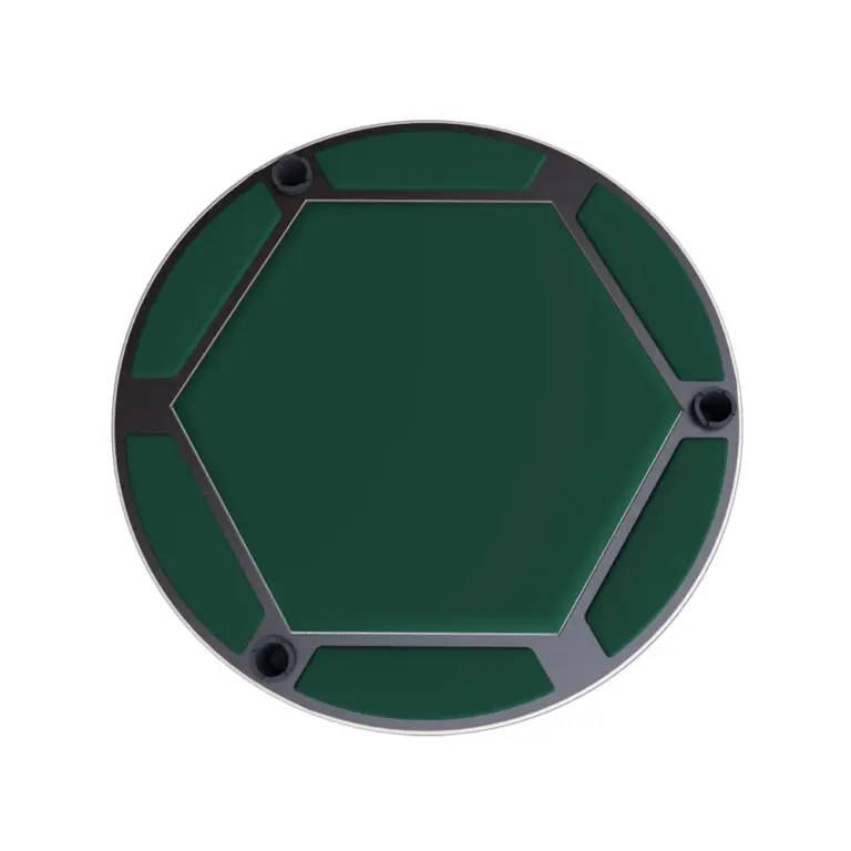 Cards Playing Table Floor Sitting 6 Player Brown Wood & Green Fabric-0