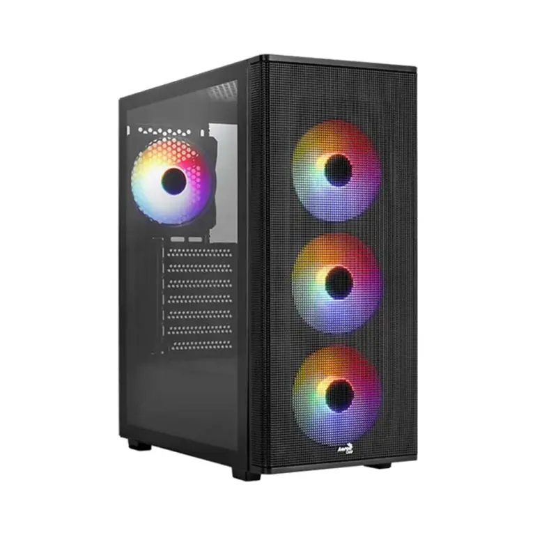 Aerocool Designer-g-bk-v2 Rgb Fan X 4 Mid Tower Case - Black-0